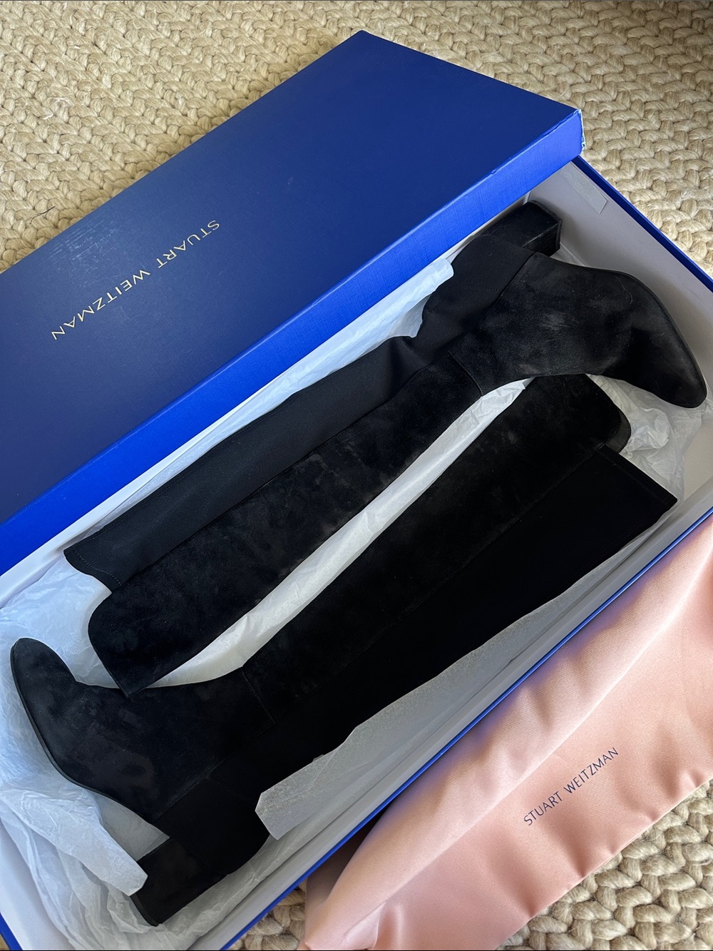 Stuart Weitzman Black Suede Over-The-Knee Boots